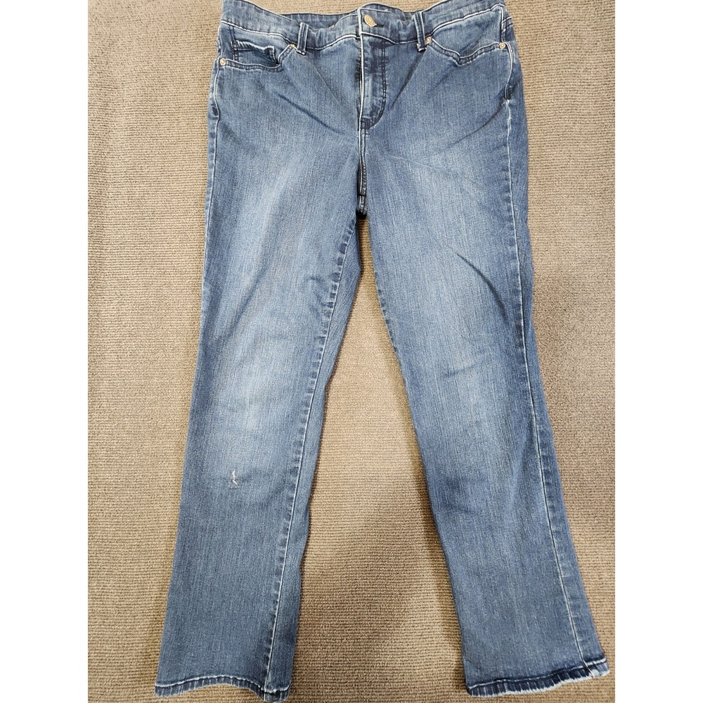 Gloria Vanderbilt Rail Straight‎ Jeans Women 12 Blue Slimming Denim Solid